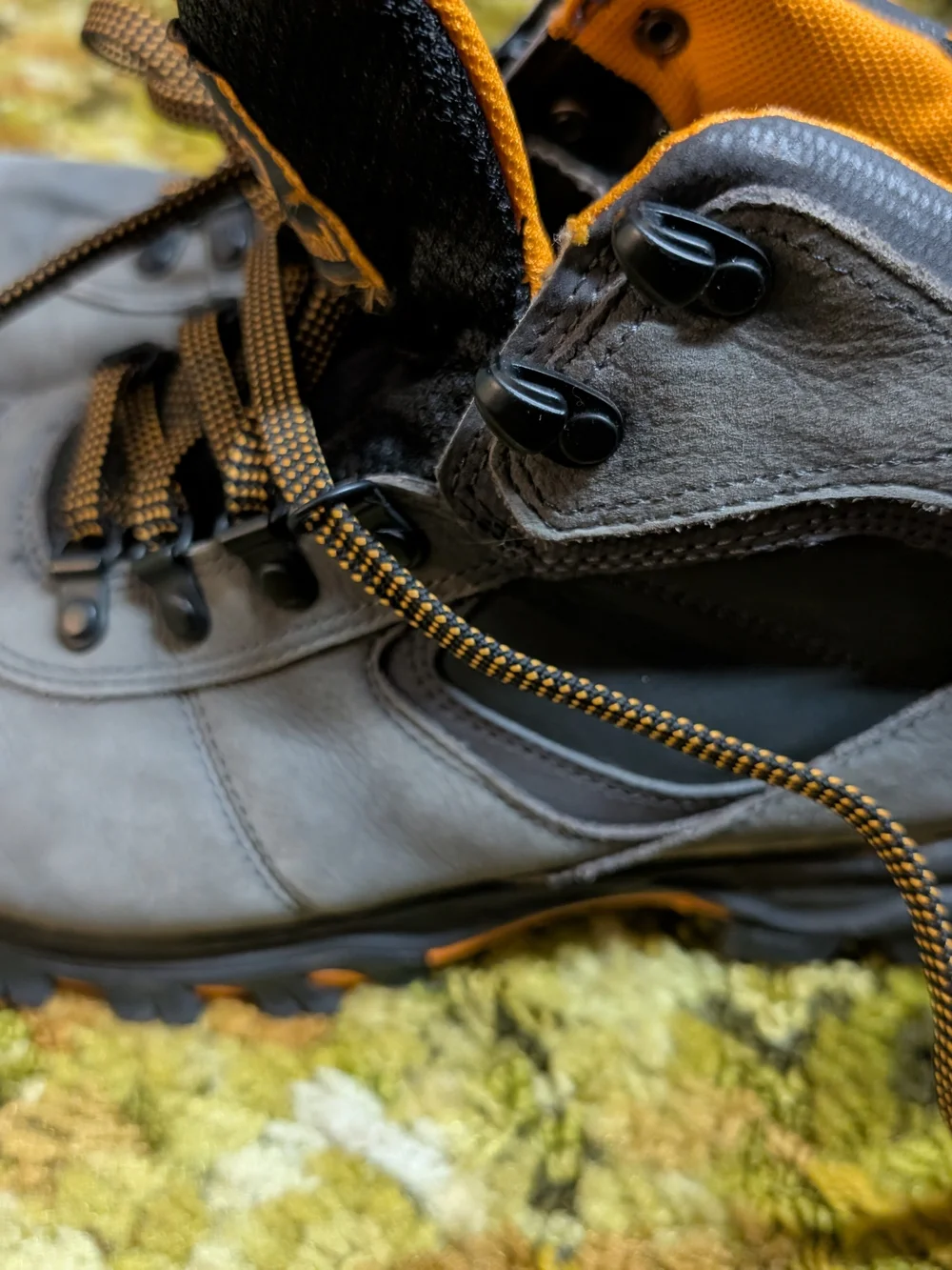 Timberland Gray and Orange Lace-Up Men's Hiking Boots